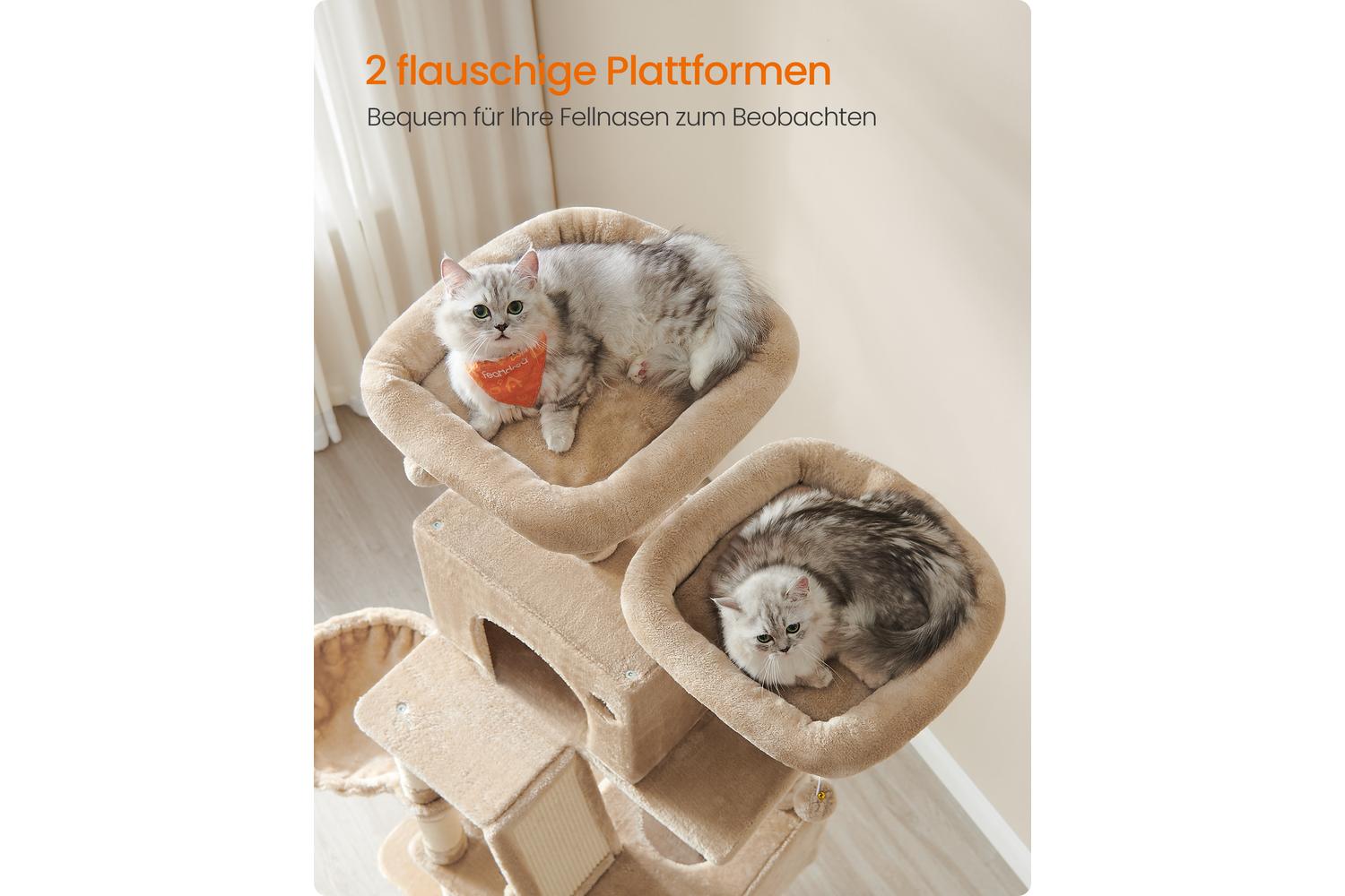 Feandrea Cat Tree | Cat Tree | Particleboard Plush Sisal | 203.5 Cm-2