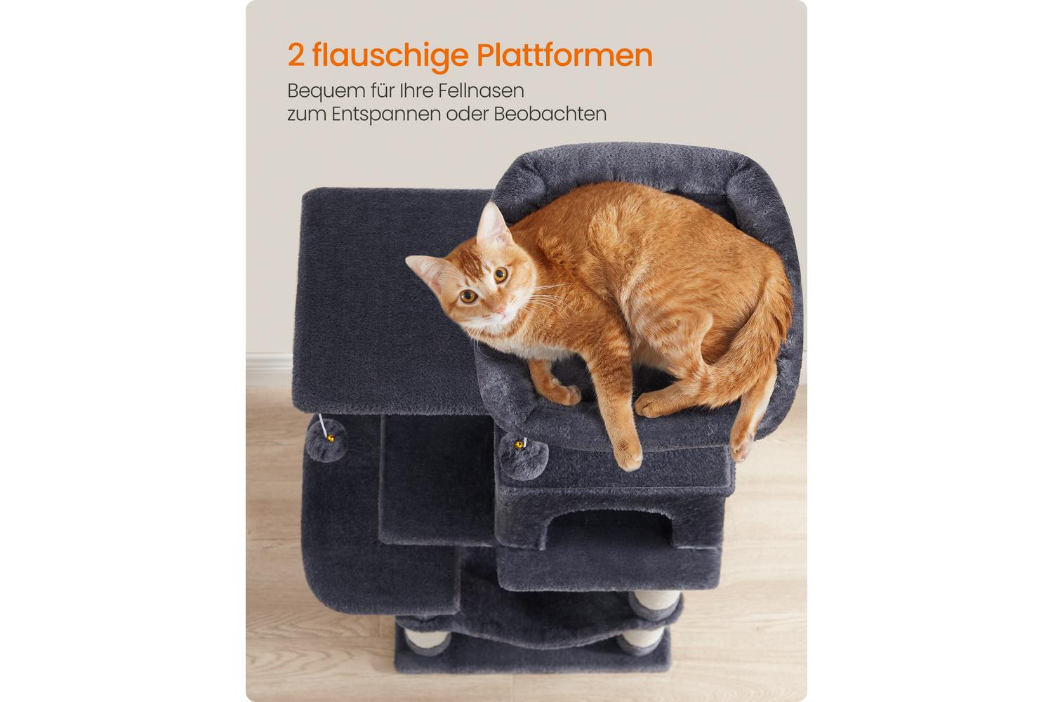 Feandrea Cat Tree | Cat Play Tower | Plush & Sisal | 112 Cm-3