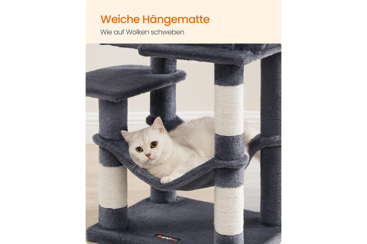 Feandrea Cat Tree | Cat Play Tower | Plush & Sisal | 112 Cm-4