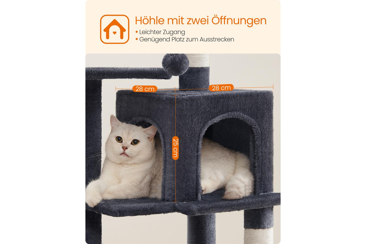 Feandrea Cat Tree | Cat Play Tower | Plush & Sisal | 112 Cm-6