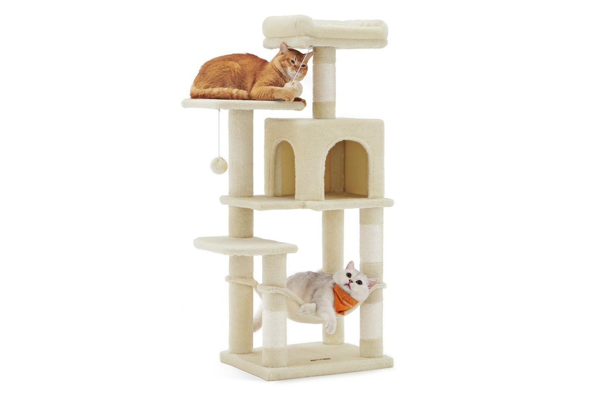 Feandrea Cat Tree | Cat Play Tower | Plush & Sisal | 112 Cm