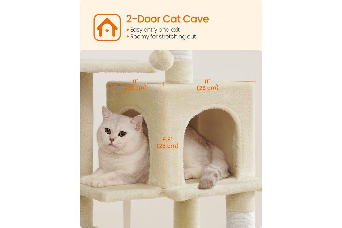 Feandrea Cat Tree | Cat Play Tower | Plush & Sisal | 112 Cm-7