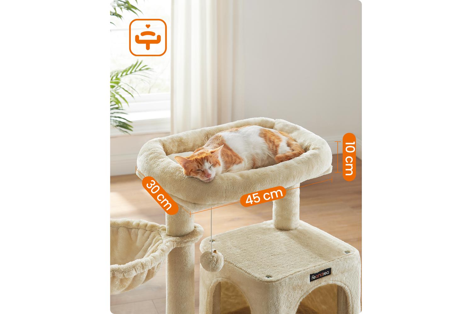 Feandrea Cat Tree | Cat Tree | Particleboard Plush Sisal | 94.8 Cm-4