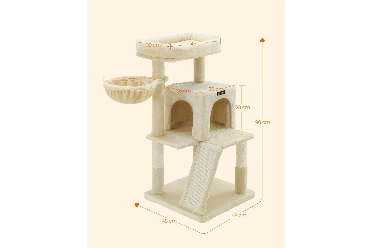 Feandrea Cat Tree | Cat Tree | Particleboard Plush Sisal | 94.8 Cm-6