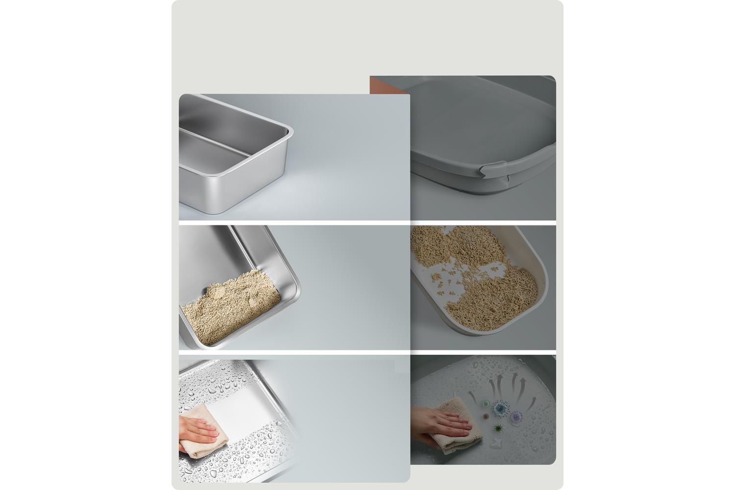 Feandrea Stainless Steel Cat Litter Box | Cat Litter Box | Stainless Steel | Extra Large-3