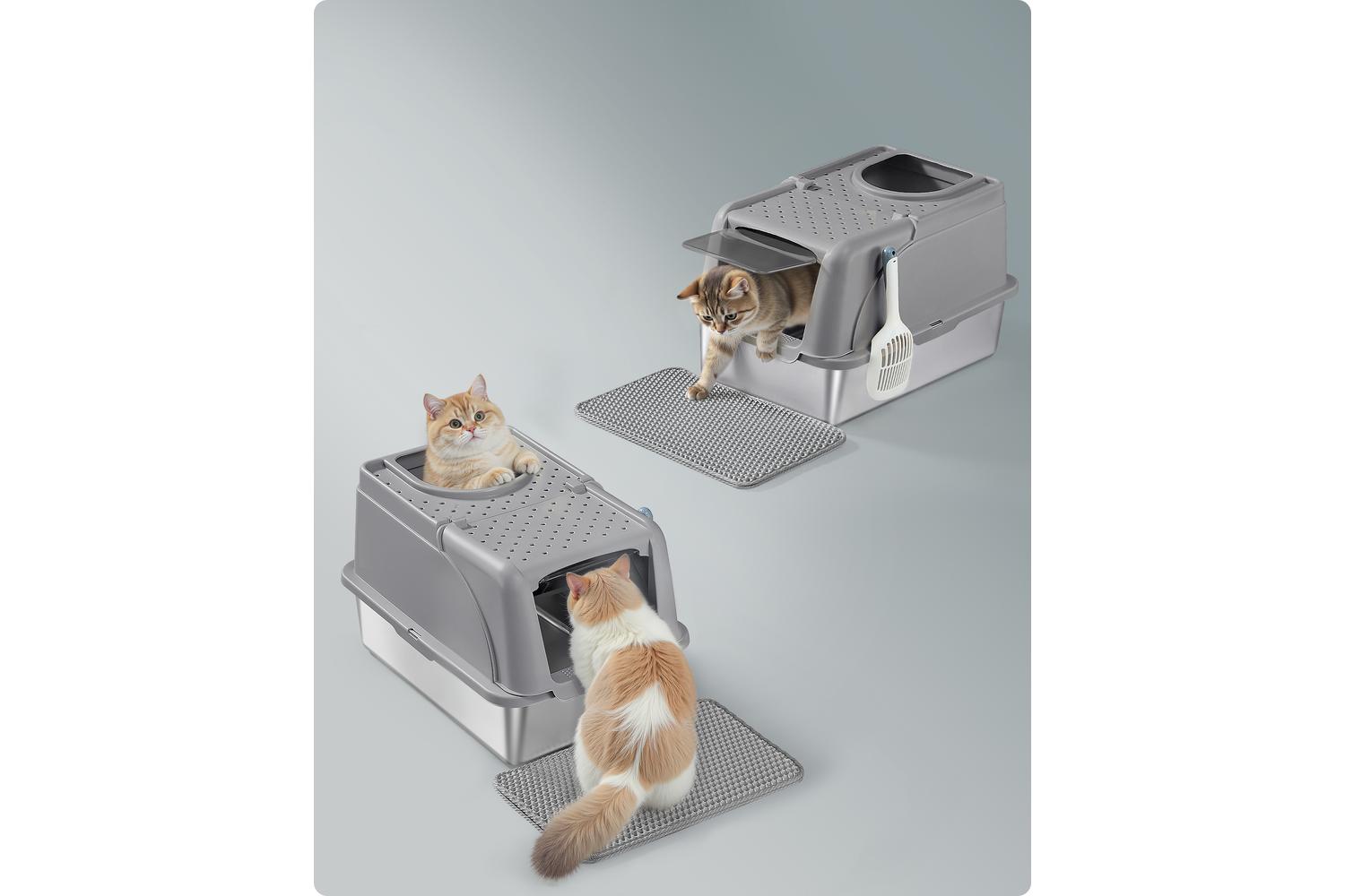 Feandrea Stainless Steel Cat Litter Box | Cat Litter Box | Stainless Steel | Extra Large-5
