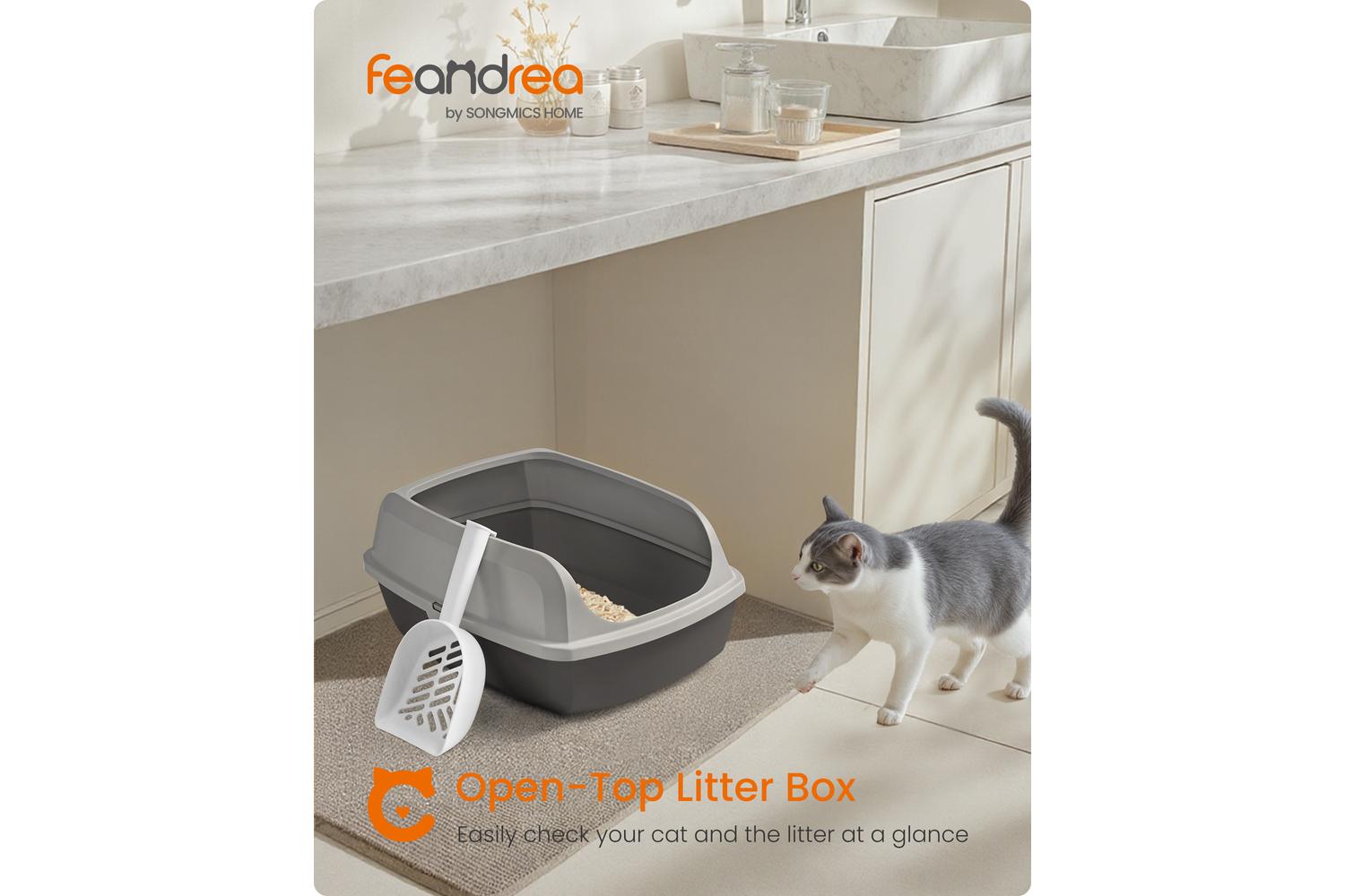 Feandrea Xl Cat Litter Box | Cat Litter Tray | Pp Plastic | Extra Large-2
