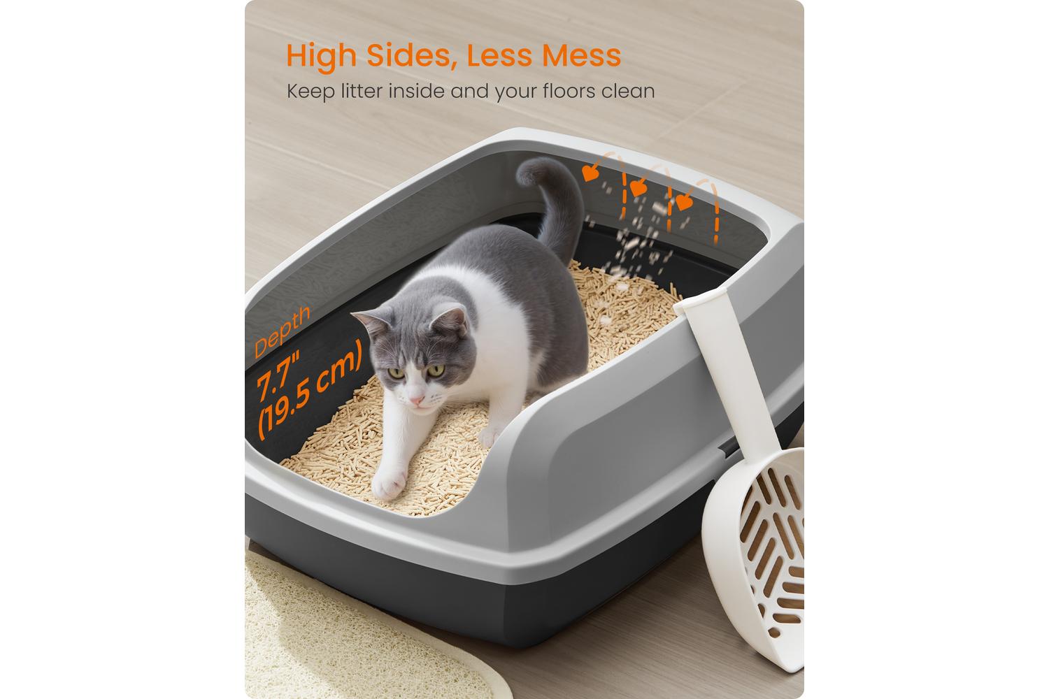 Feandrea Xl Cat Litter Box | Cat Litter Tray | Pp Plastic | Extra Large-3