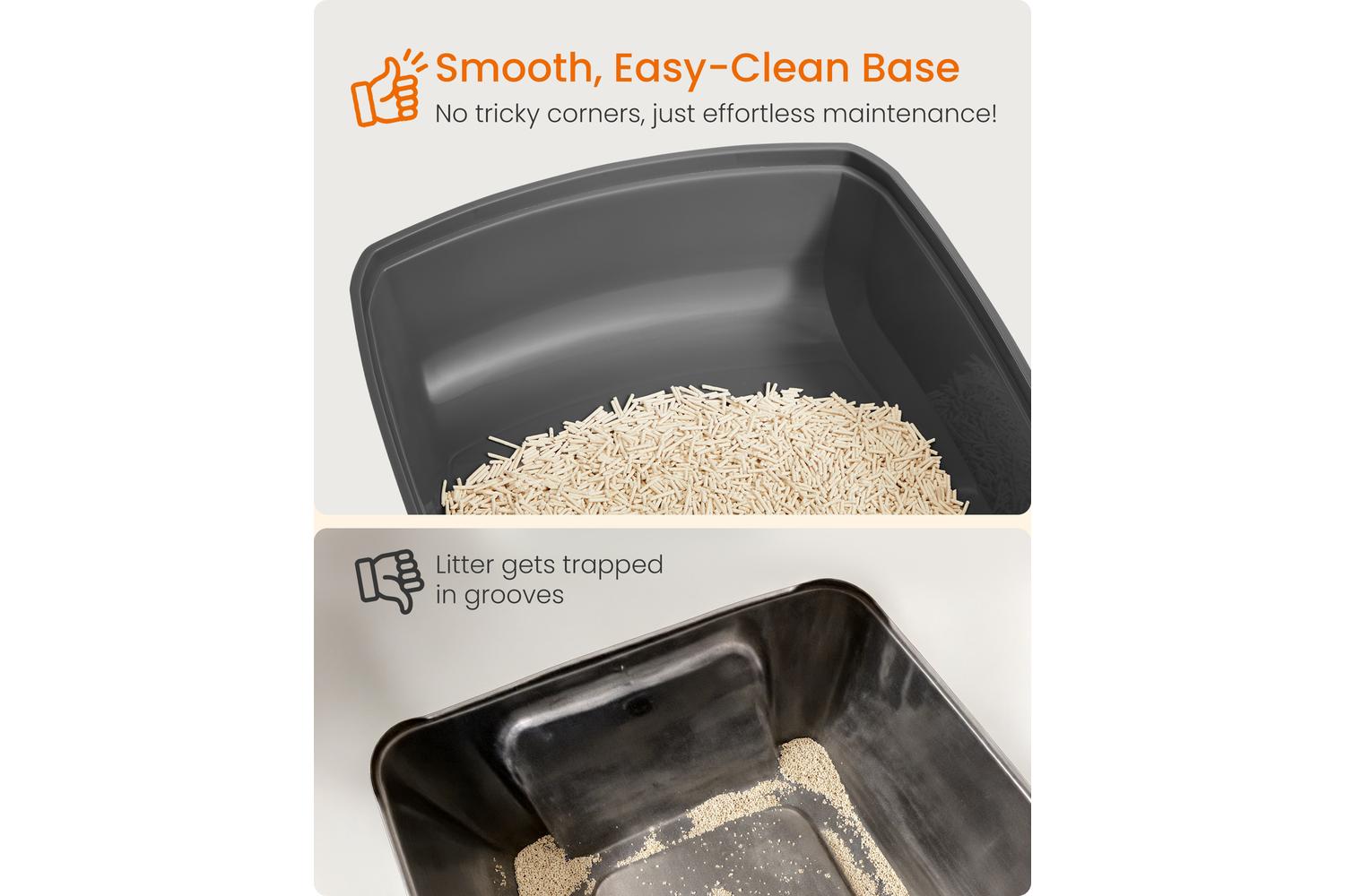Feandrea Xl Cat Litter Box | Cat Litter Tray | Pp Plastic | Extra Large-4