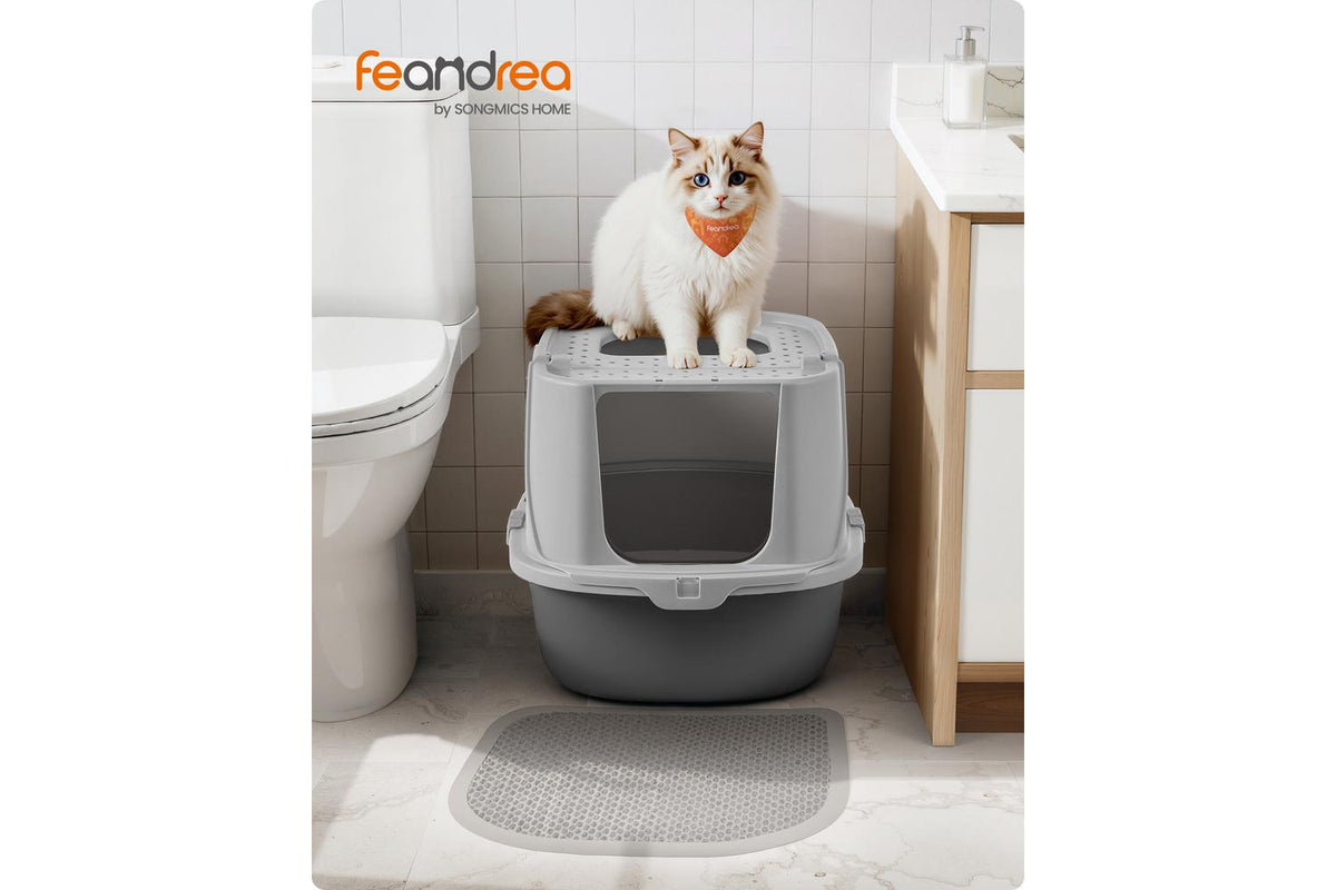 Feandrea Cat Litter Box | Cat Litter Box | Plastic | Large-2