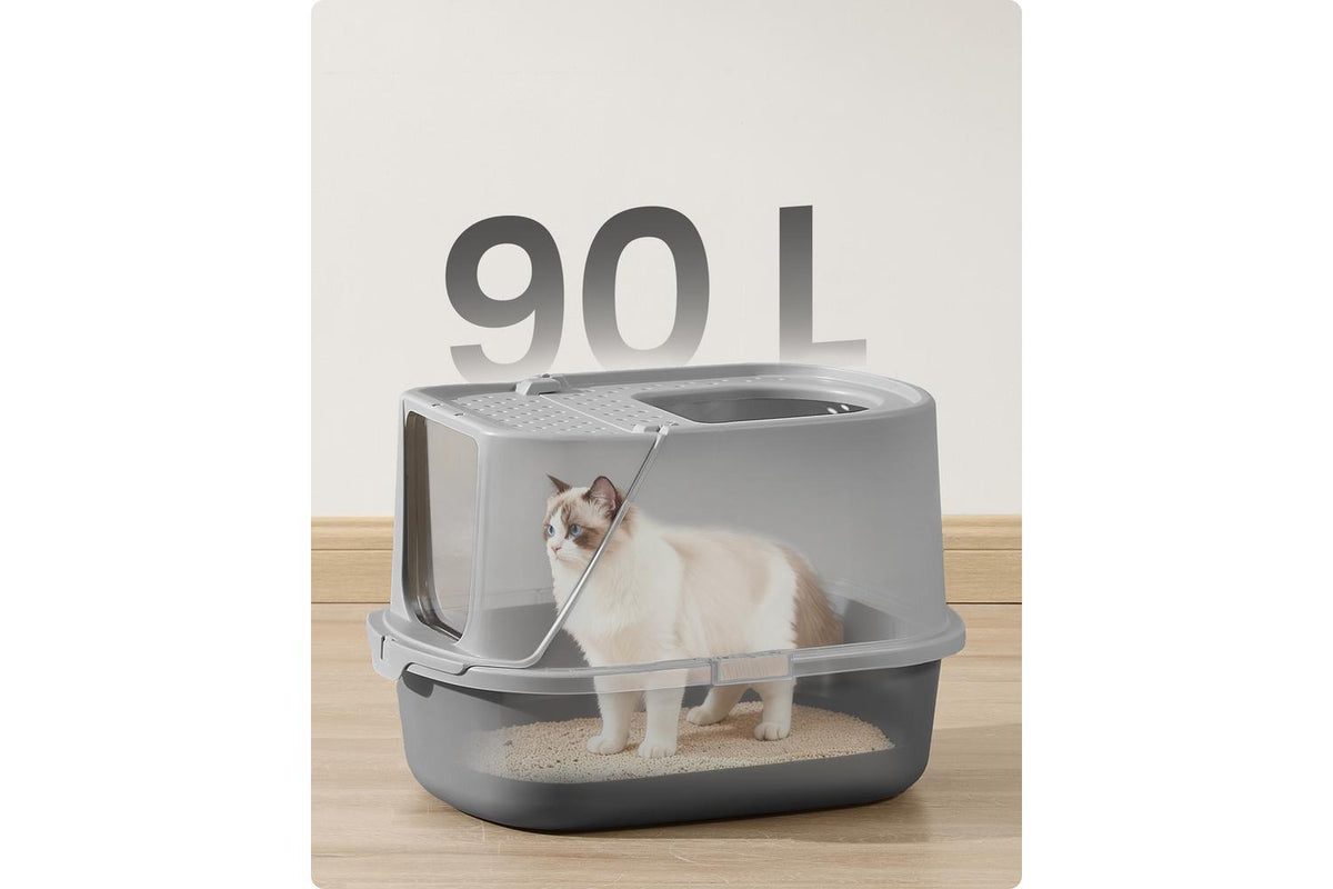Feandrea Cat Litter Box | Cat Litter Box | Plastic | Large-4