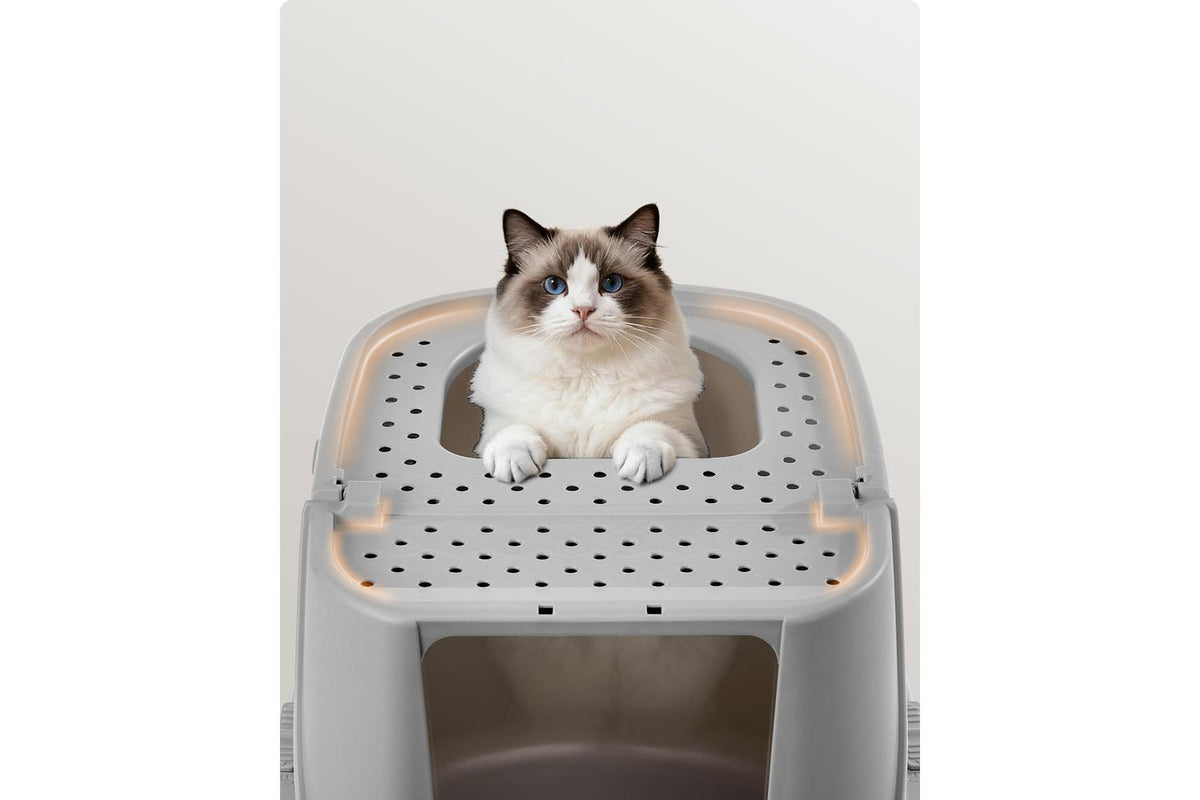 Feandrea Cat Litter Box | Cat Litter Box | Plastic | Large-5