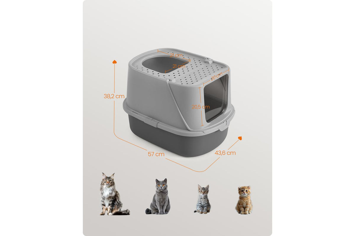 Feandrea Cat Litter Box | Cat Litter Box | Plastic | Large-7