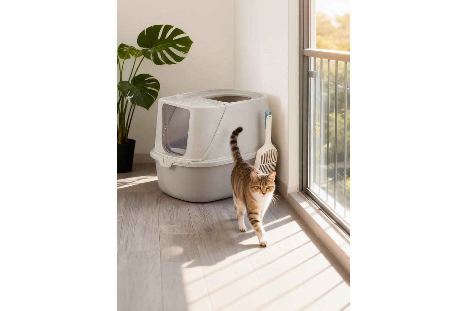 Feandrea Cat Litter Box | Cat Litter Box | Plastic | Large-5