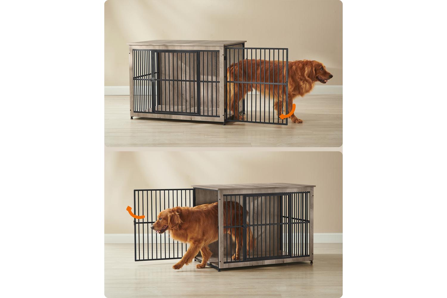 Feandrea Dog Crate Furniture | Dog Crate | Particle Board And Steel | Large-5