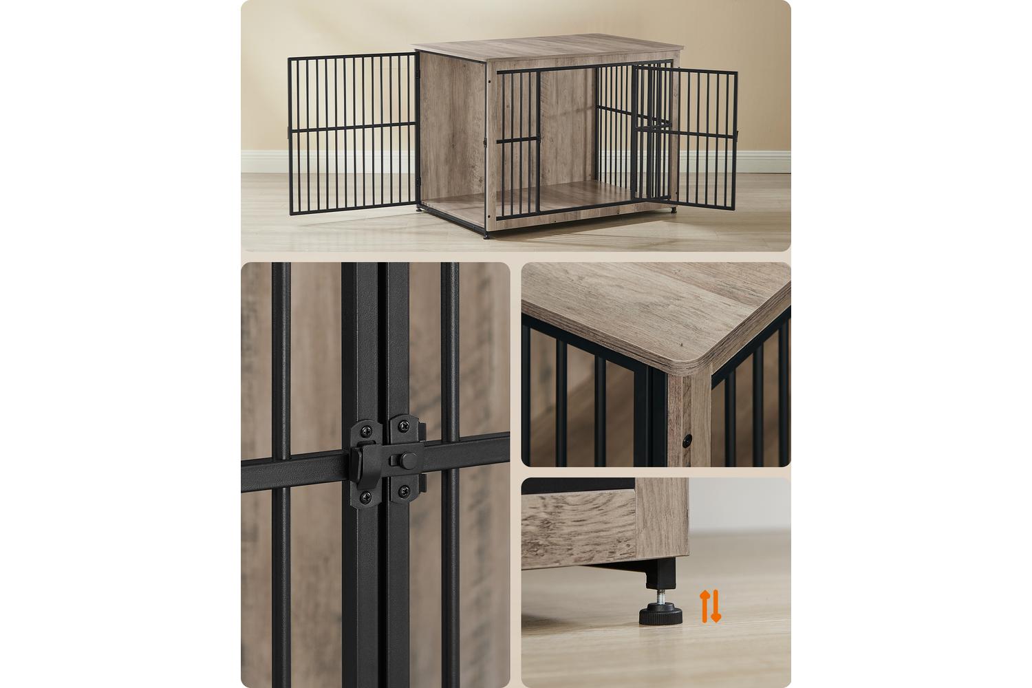 Feandrea Dog Crate Furniture | Dog Crate | Particle Board And Steel | Large-7