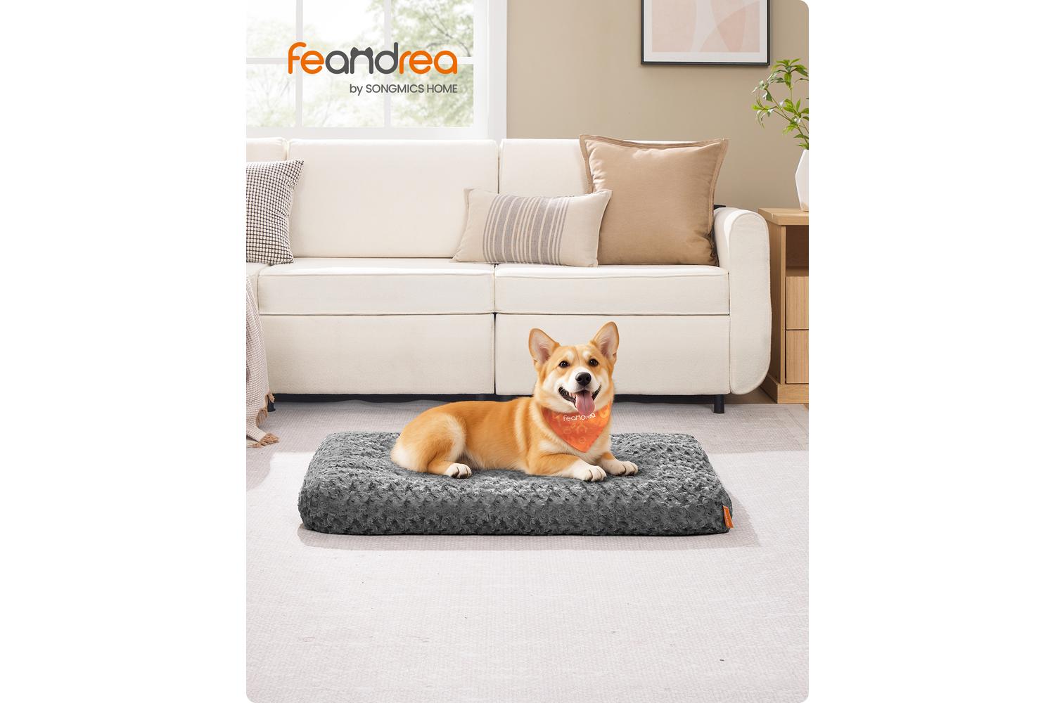 Feandrea Dog Bed | Dog Bed | Pv Plush | 95 X 60 Cm-2