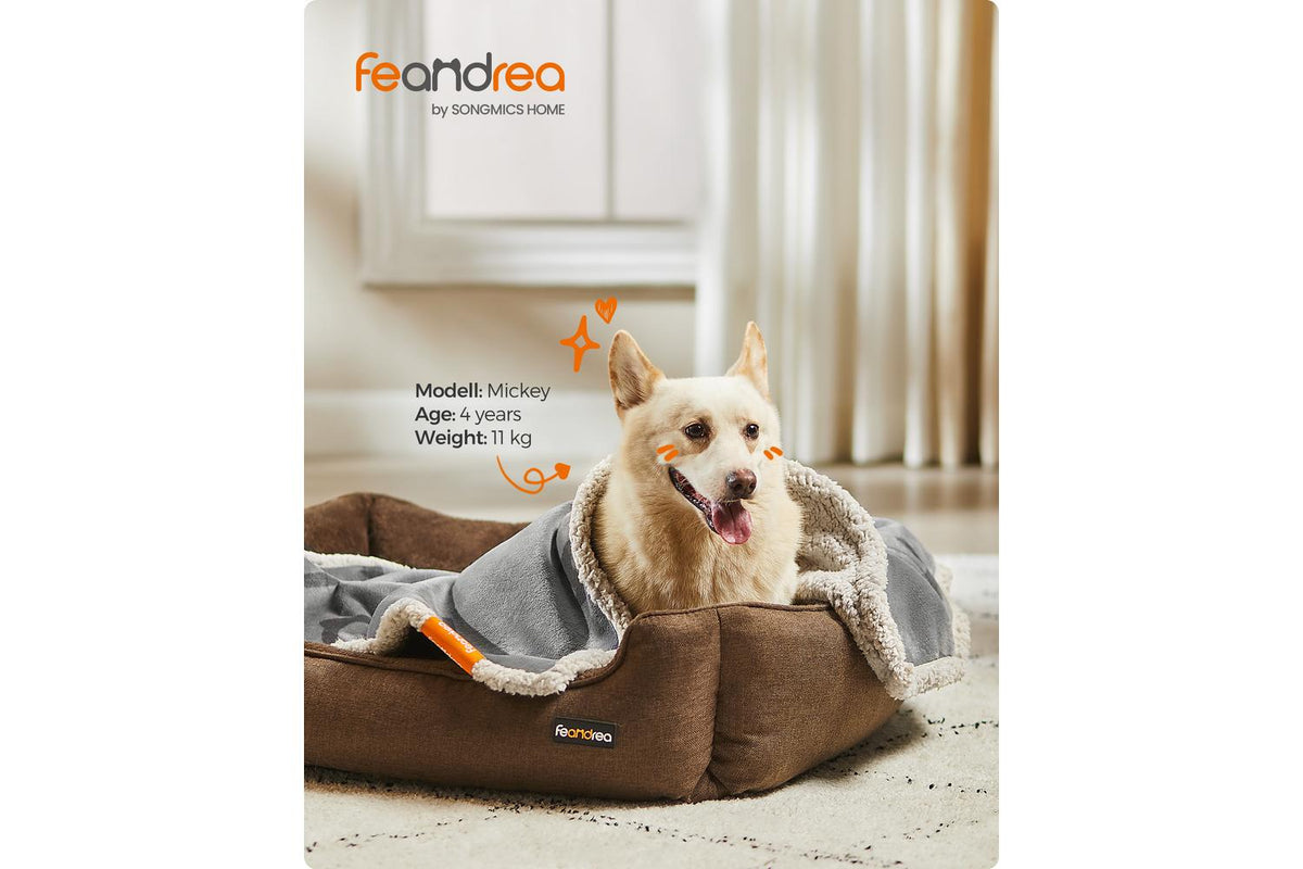 Feandrea Waterproof Blanket For Dogs | Pet Blanket | Sherpa And Flannel | 101 X 73 Cm-2
