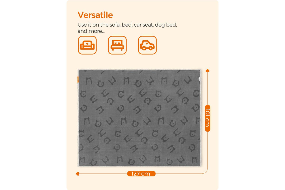 Feandrea Waterproof Blanket For Dogs | Pet Blanket | Sherpa And Flannel | 127 X 101 Cm-6