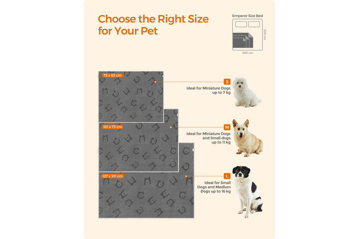 Feandrea Waterproof Blanket For Dogs | Pet Blanket | Sherpa And Flannel | 127 X 101 Cm-7