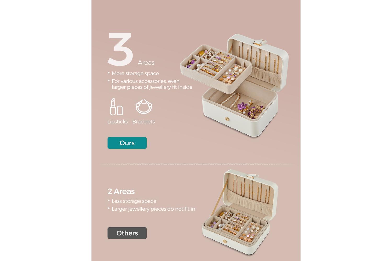 Songmics Jewelry Box | Jewelry Organizer | Velvet Lined | Compact-4
