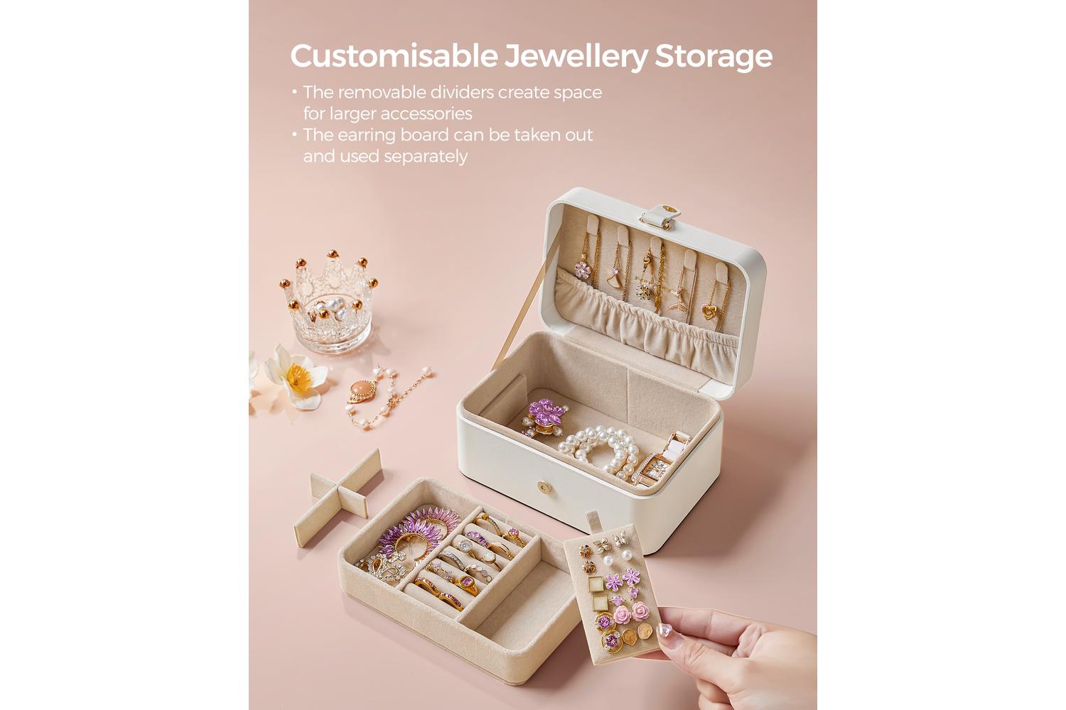 Songmics Jewelry Box | Jewelry Organizer | Velvet Lined | Compact-5