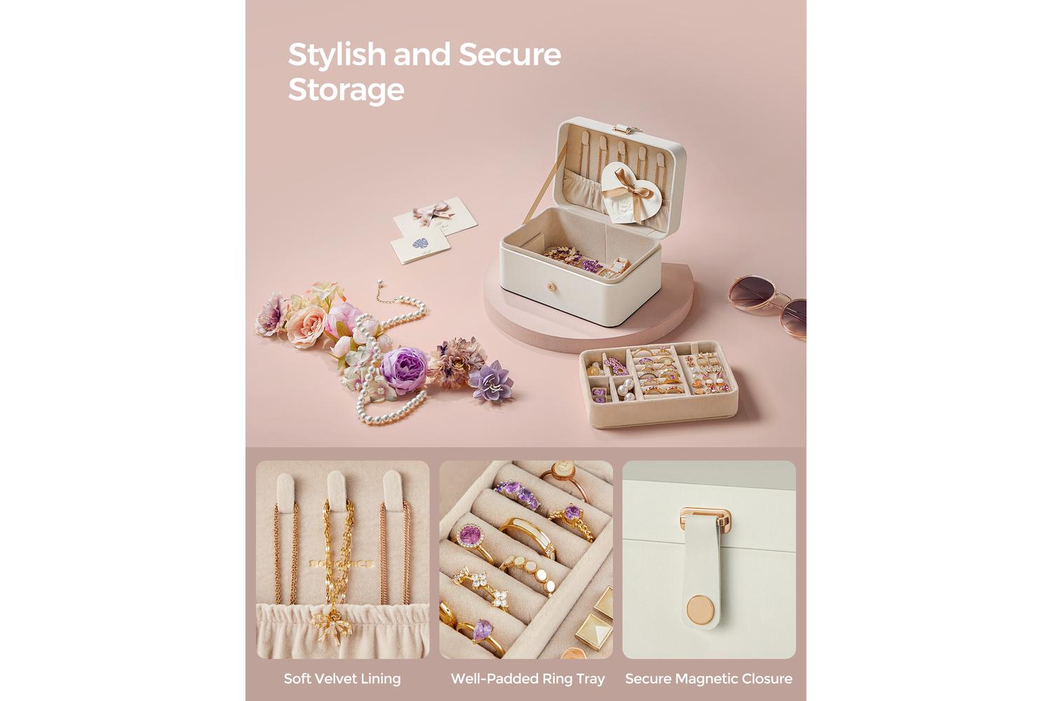 Songmics Jewelry Box | Jewelry Organizer | Velvet Lined | Compact-6