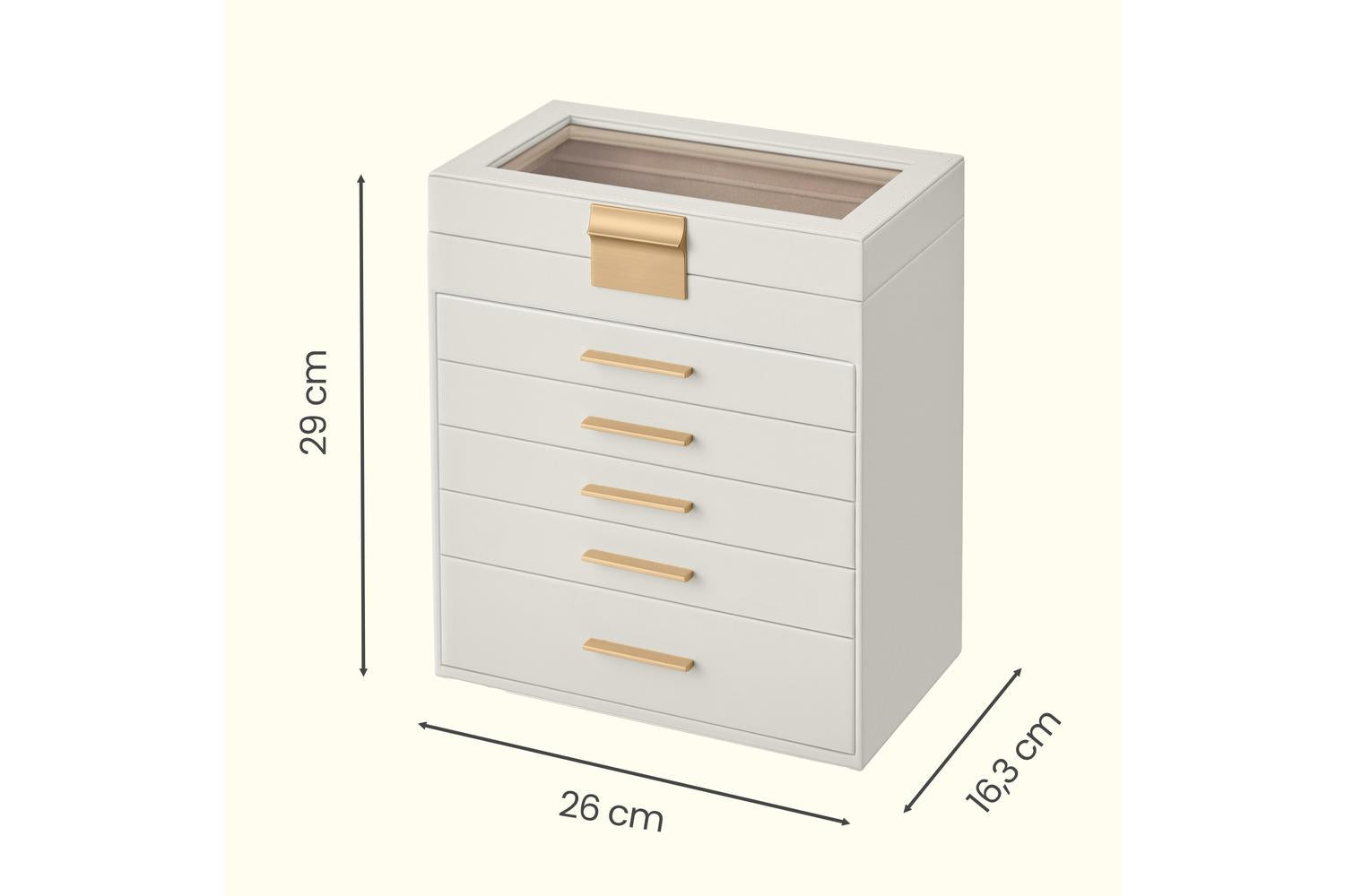 Songmics Jewelry Box | Jewelry Organizer | Pu & Mdf | 16.3 X 25.1 X 29 Cm-3