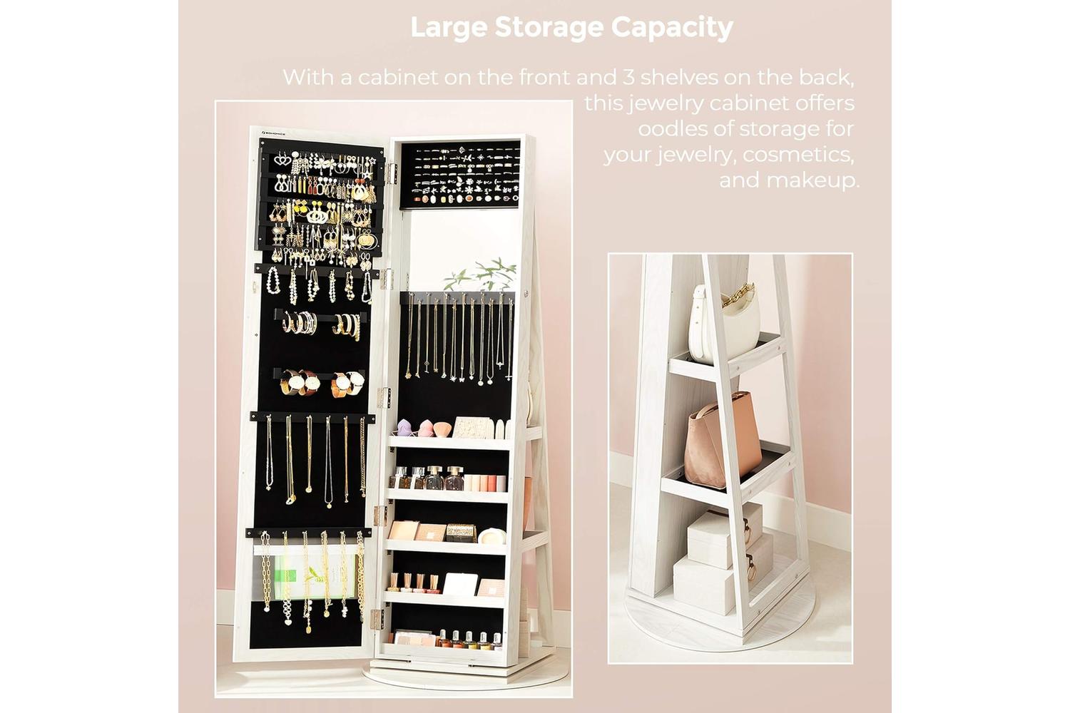 Songmics Jewelry Armoire | Jewelry Cabinet | Mdf | Full-length Mirror-6