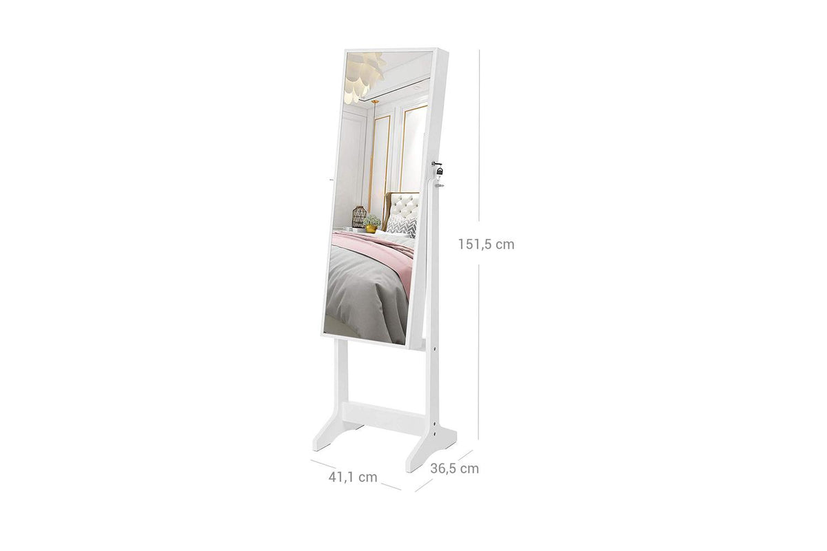 Songmics Jewelry Armoire | Jewelry Cabinet With Mirror | Mdf And Glass | 59.6 Inch-6