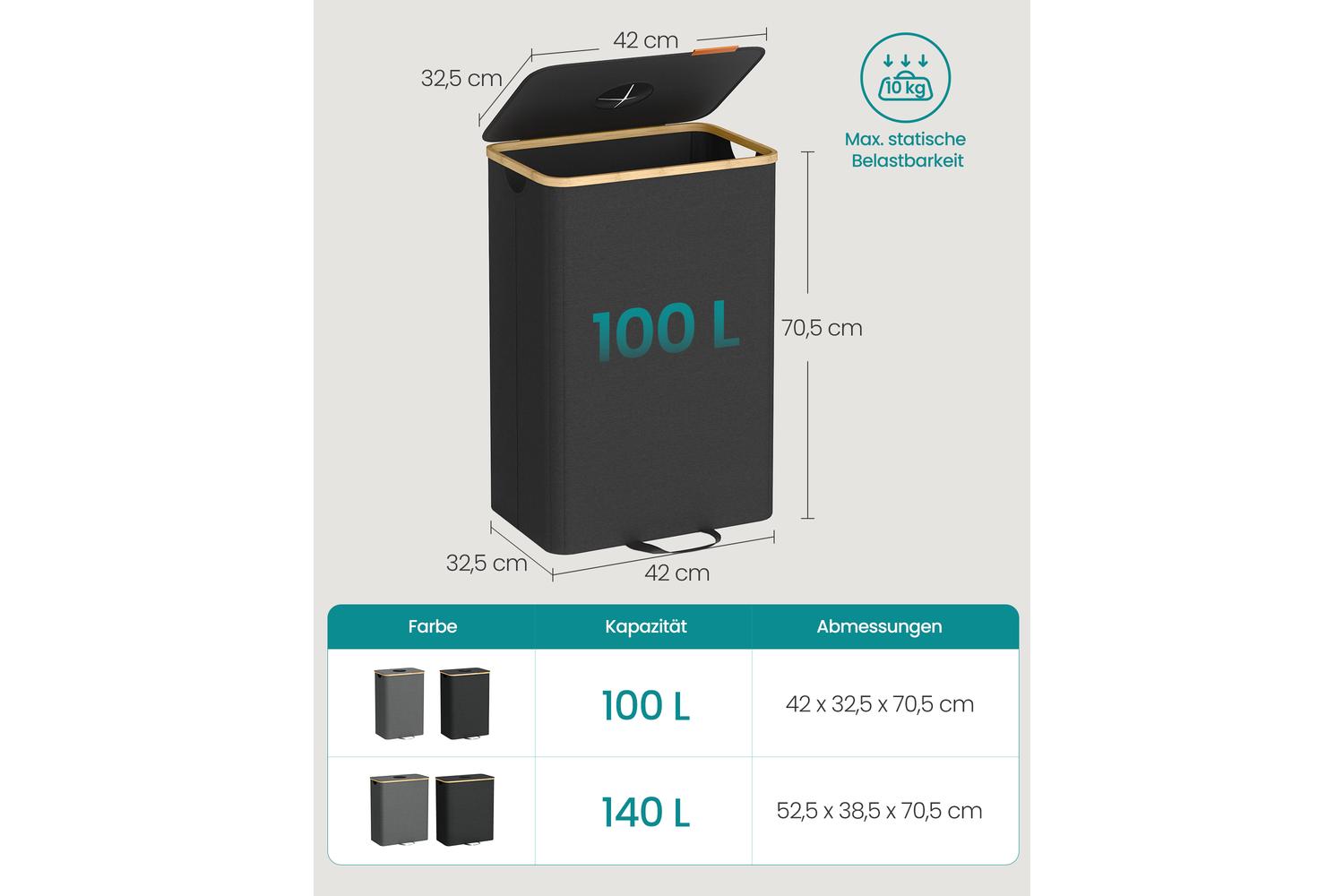 Songmics Recycling Bin | Rubbish Bin | 600d Oxford Fabric | 95 Litre-6