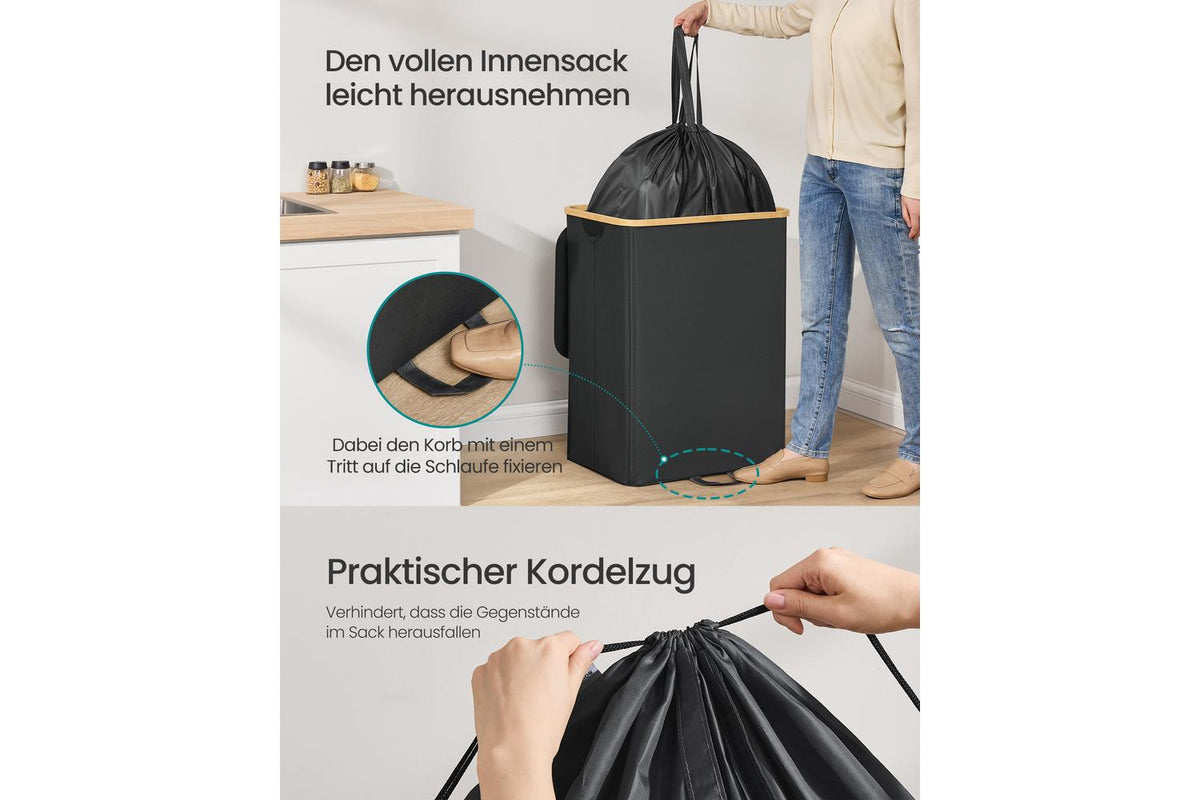 Songmics Recycling Bin | Rubbish Bin | 600d Oxford Fabric | 135 Litre-3
