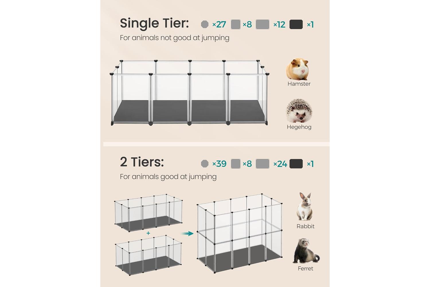 Songmics Pet Fence | Pet Enclosure | Plastic Panels | Medium-3