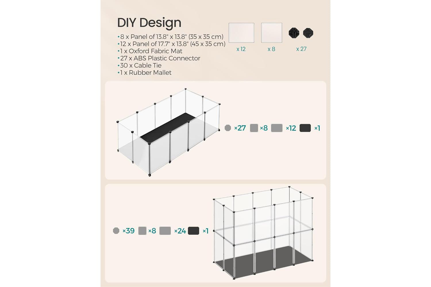 Songmics Pet Fence | Pet Enclosure | Plastic Panels | Medium-5