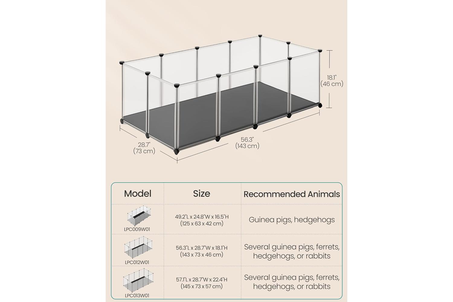 Songmics Pet Fence | Pet Enclosure | Plastic Panels | Medium-6