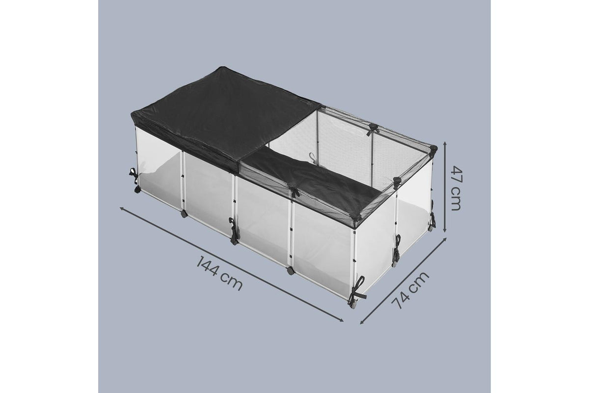 Songmics Pet Cage | Pet Playpen | Plastic, Steel, Oxford Fabric | 144 X 74 X 47 Cm-3