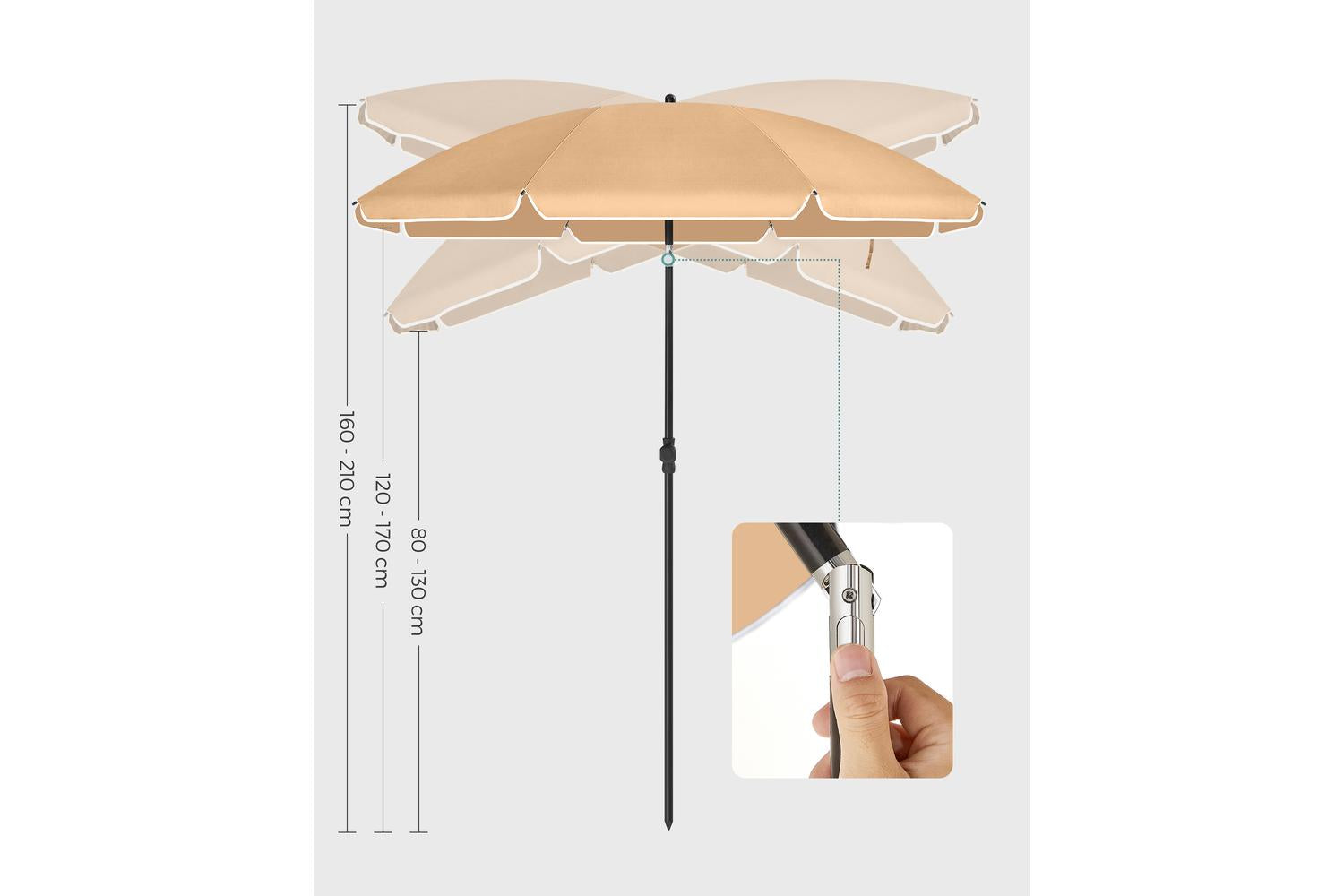 Songmics Beach Umbrella | Parasol | Polyester | 1.8 Metres-6