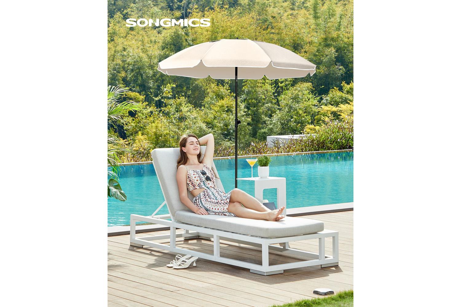 Songmics Beach Umbrella | Beach Parasol | Pa-coated Canopy | Upf 50+-3