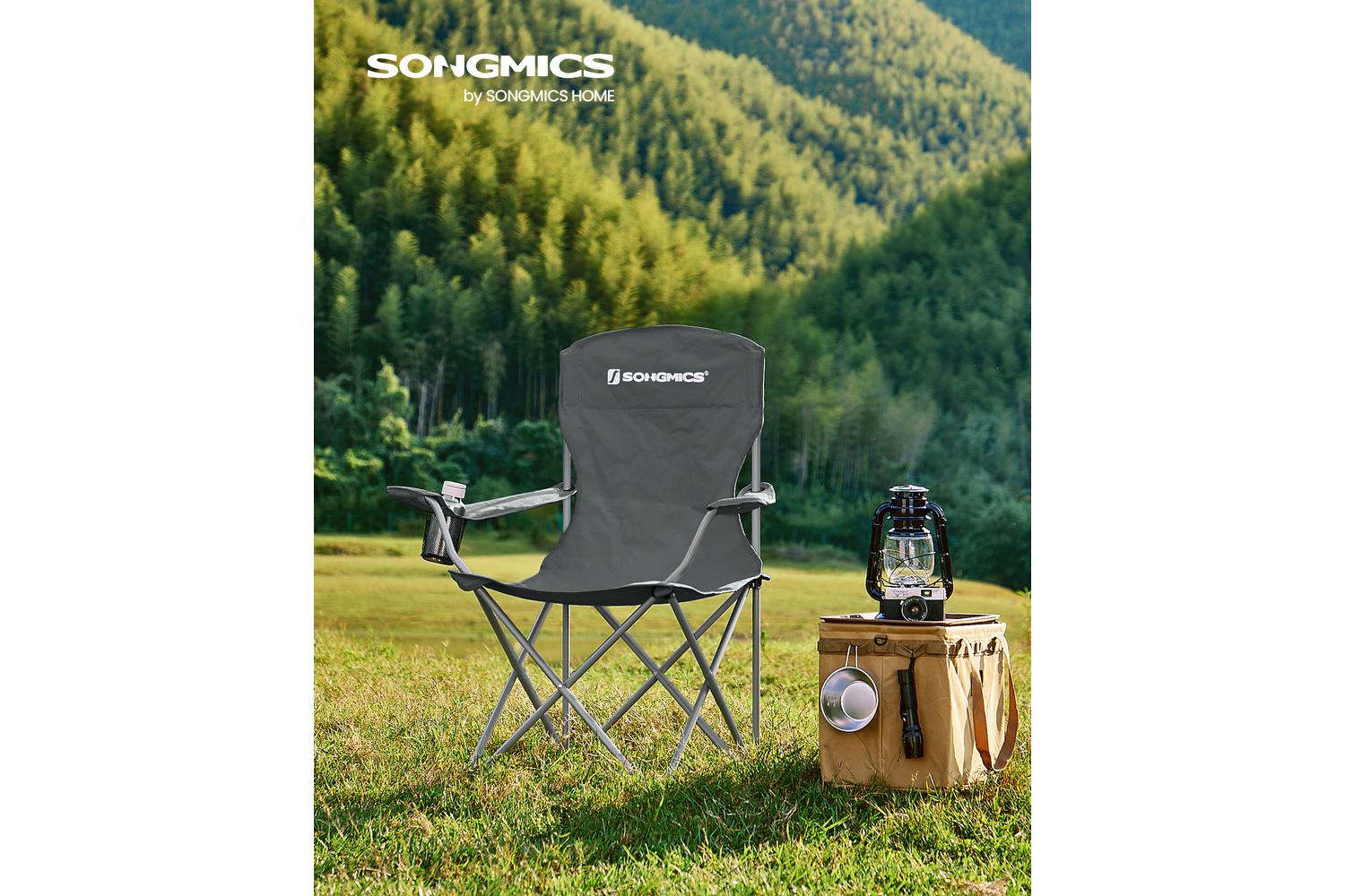 Songmics Camping Chair | Camping Chair | Steel & Oxford Fabric | Slate Grey-2