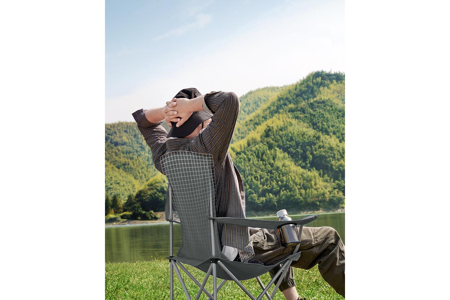 Songmics Camping Chair | Camping Chair | Steel & Oxford Fabric | Slate Grey-3