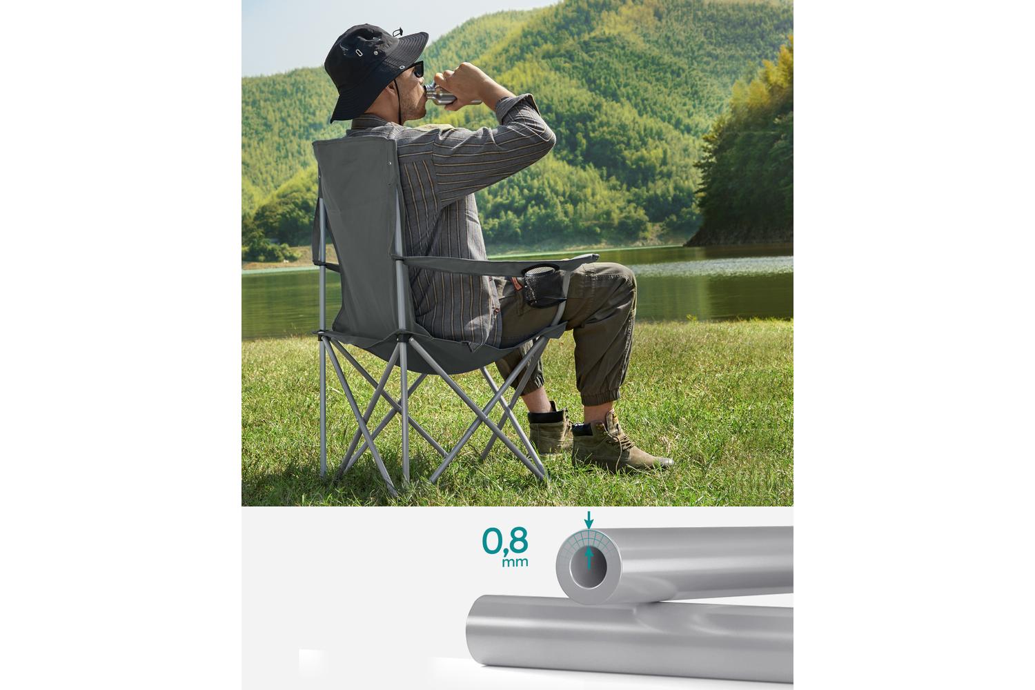 Songmics Camping Chair | Camping Chair | Steel & Oxford Fabric | Slate Grey-4