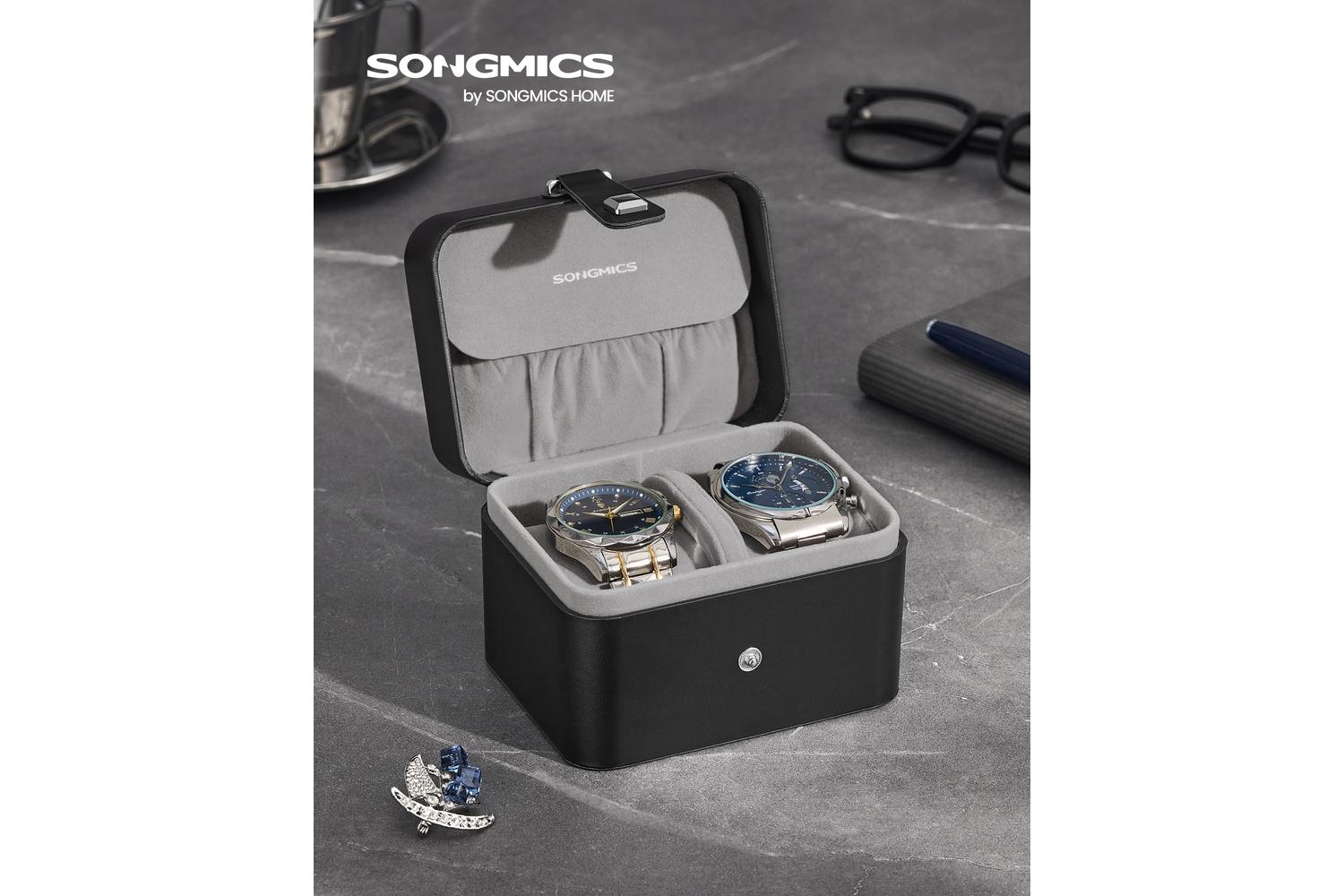 Songmics Watch Box | Watch And Jewelry Organiser | Leather-look | 2 Slot-2