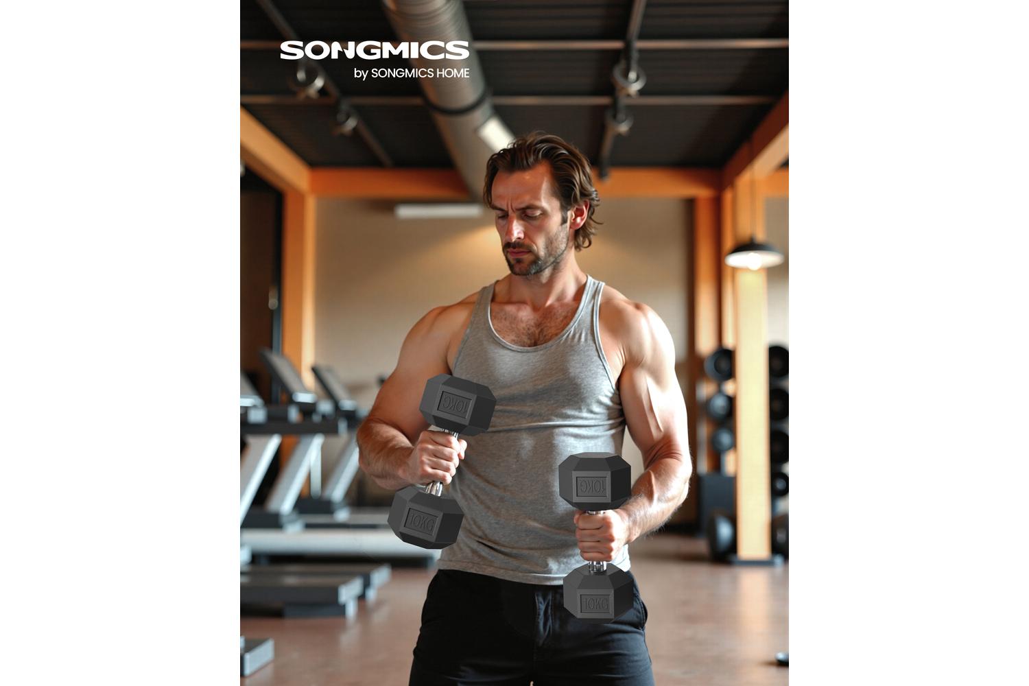 Songmics Dumbbell Set | Free Weights | Cast Iron & Plastic | 20 Kg-2