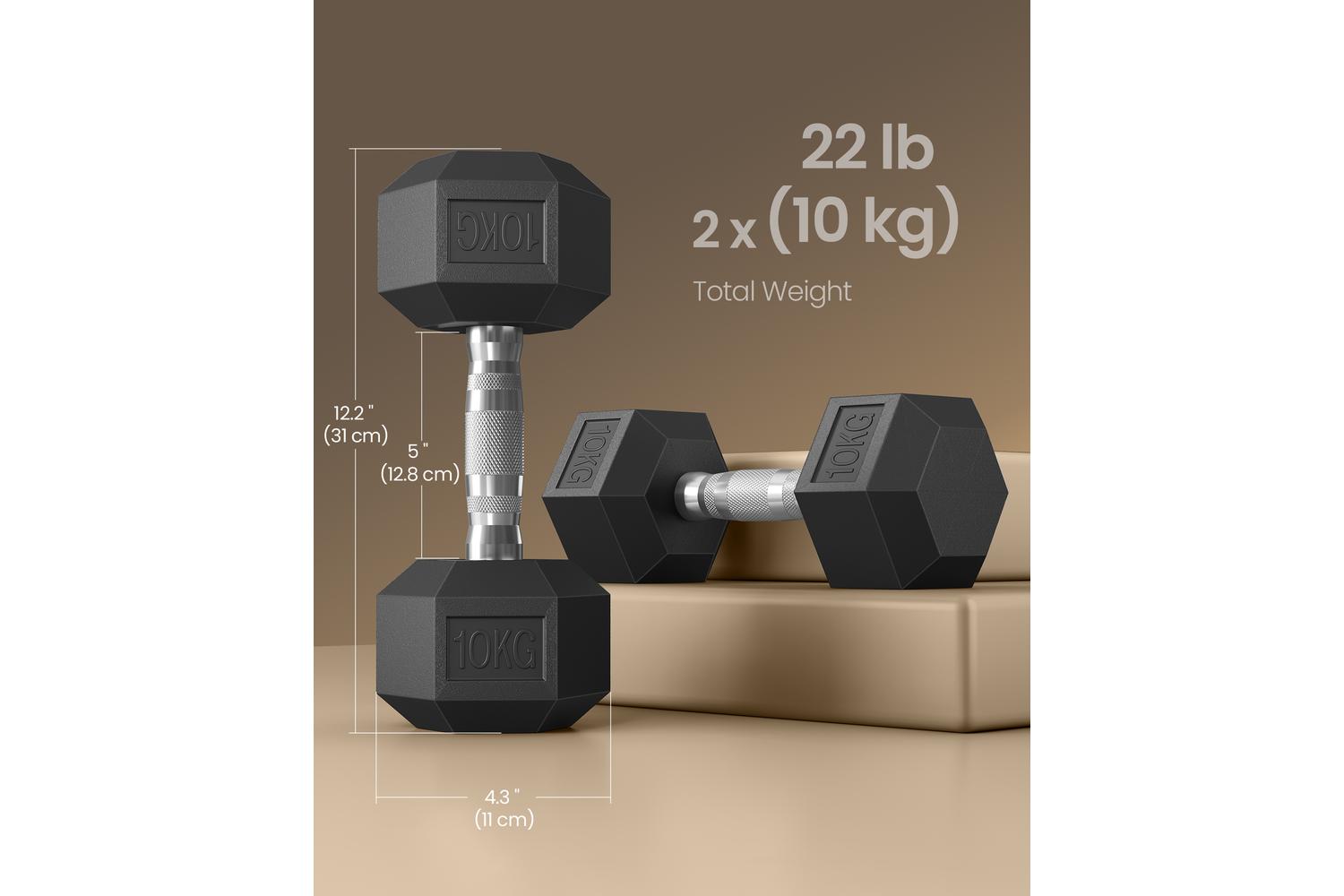 Songmics Dumbbell Set | Free Weights | Cast Iron & Plastic | 20 Kg-5