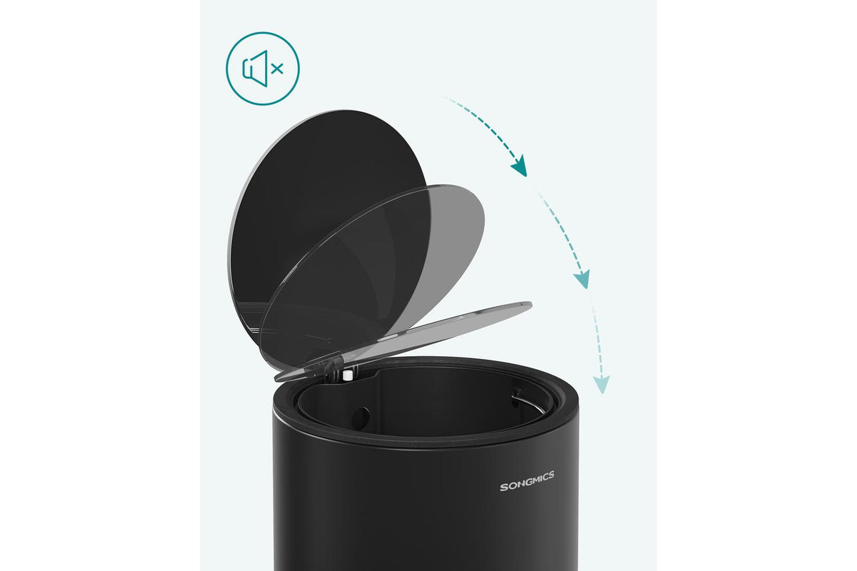 Songmics Trash Can | Rubbish Bin | Steel | 6 Litre-3