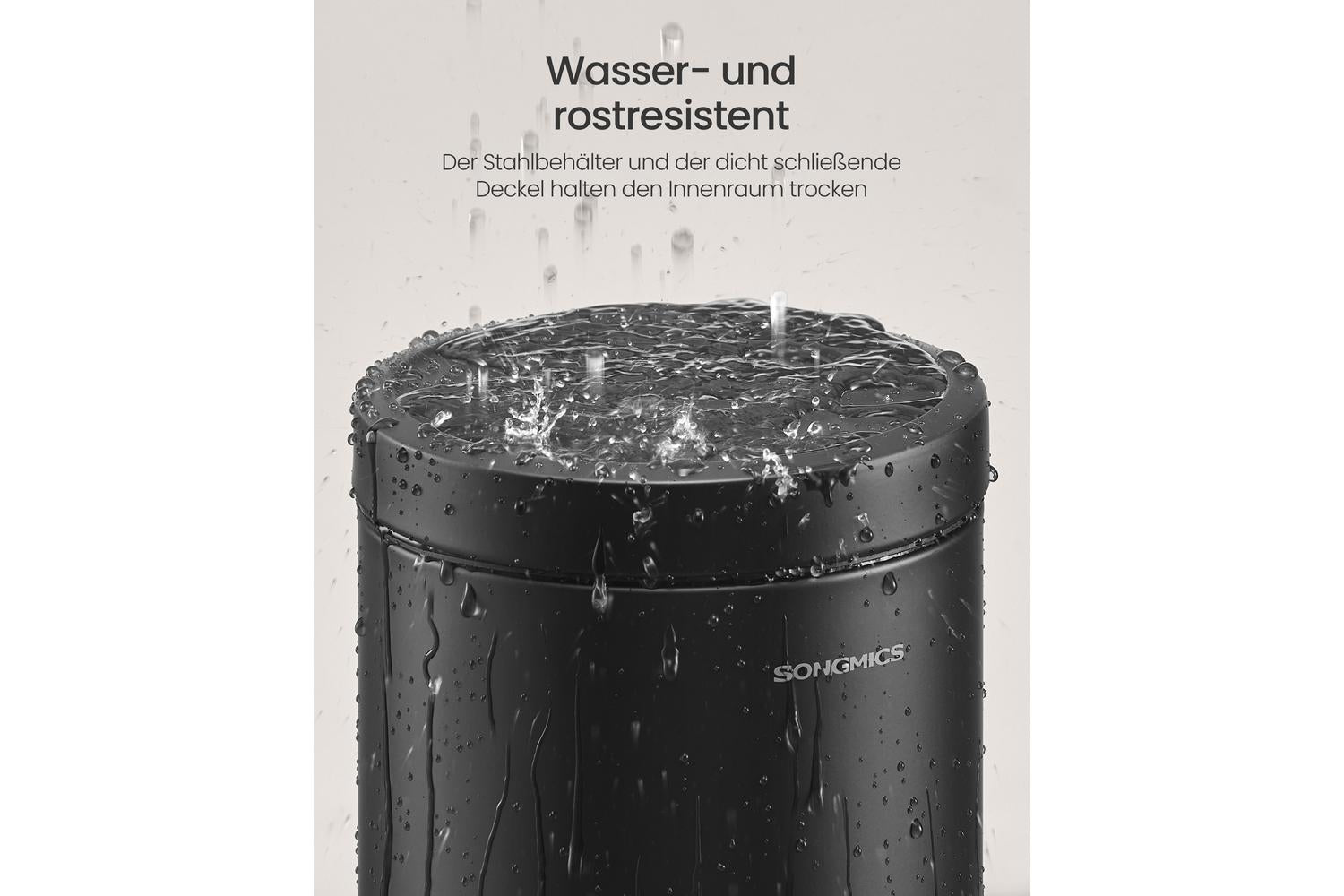 Songmics Trash Can | Rubbish Bin | Steel | 3 Litre-2