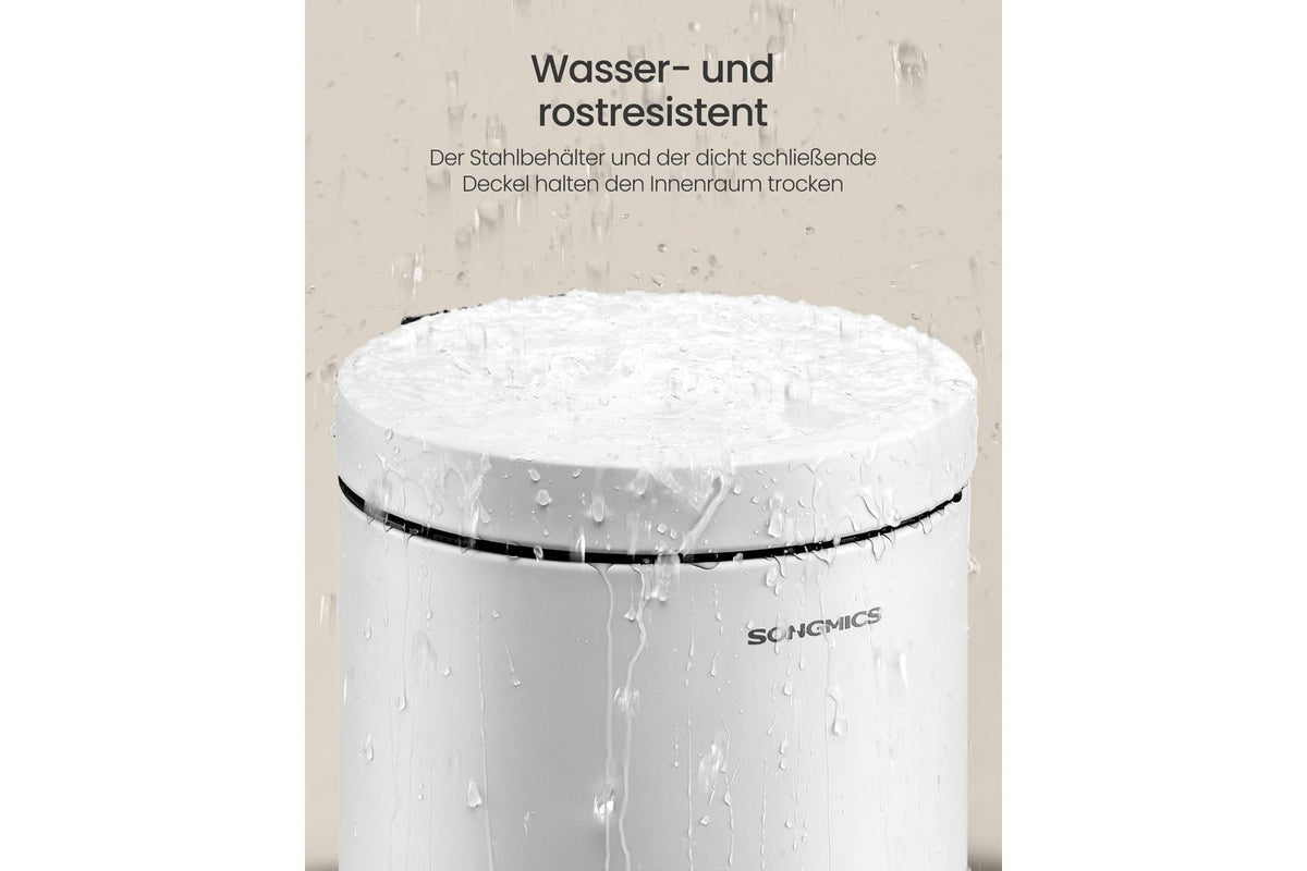Songmics Trash Can | Rubbish Bin | Steel | 3 Litre-2