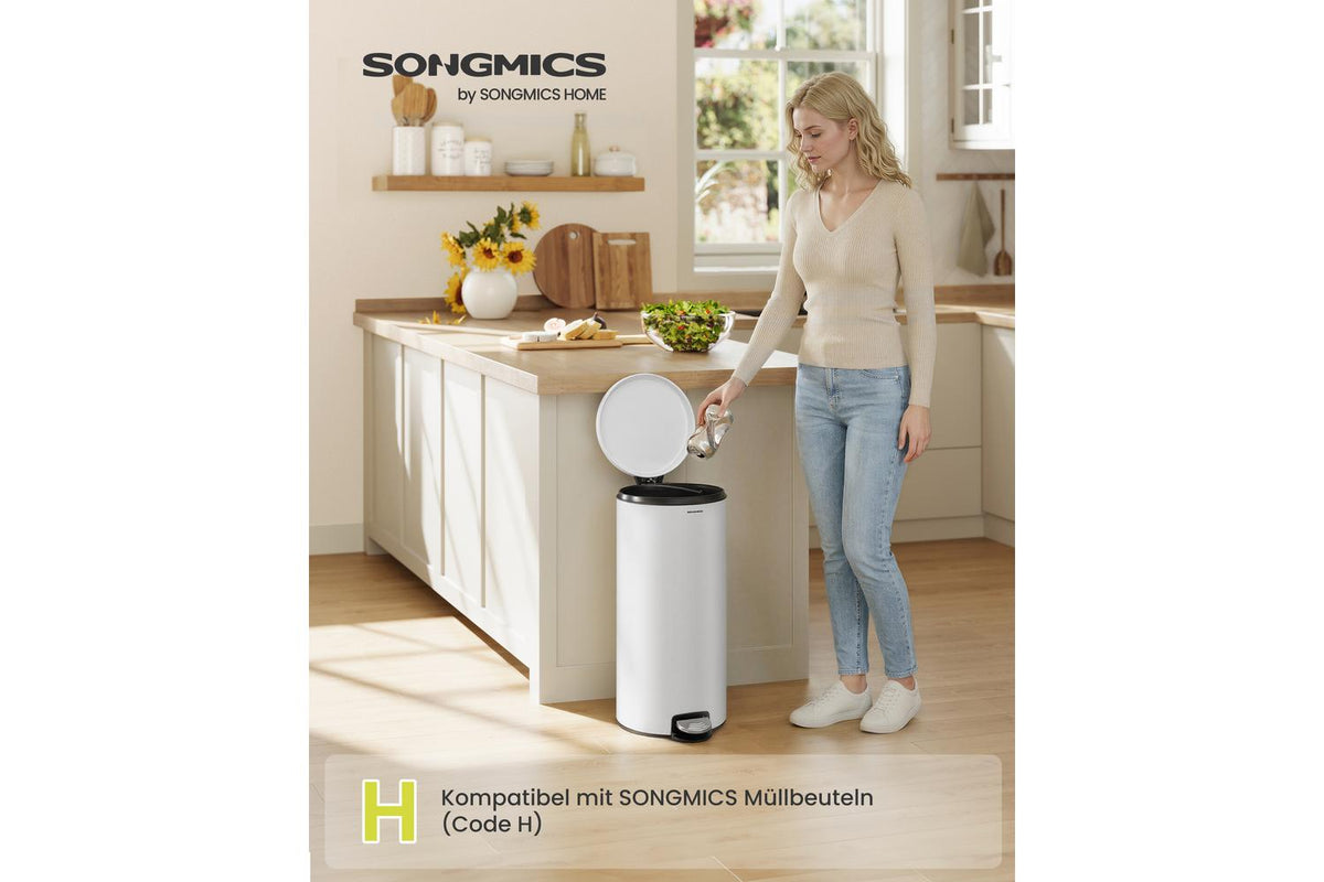 Songmics Trash Can | Pedal Bin | Steel | 30 L