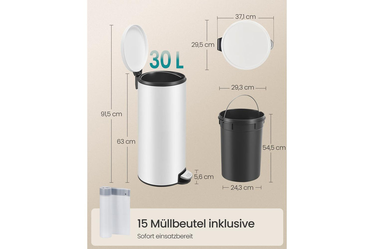 Songmics Trash Can | Pedal Bin | Steel | 30 L-6