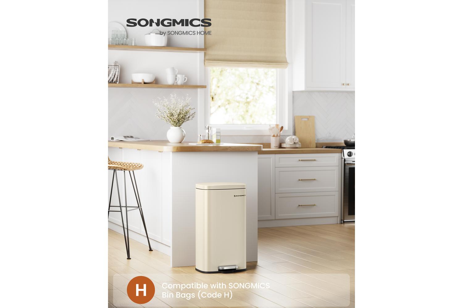 Songmics Trash Can | Rubbish Bin | Steel | 30l-2